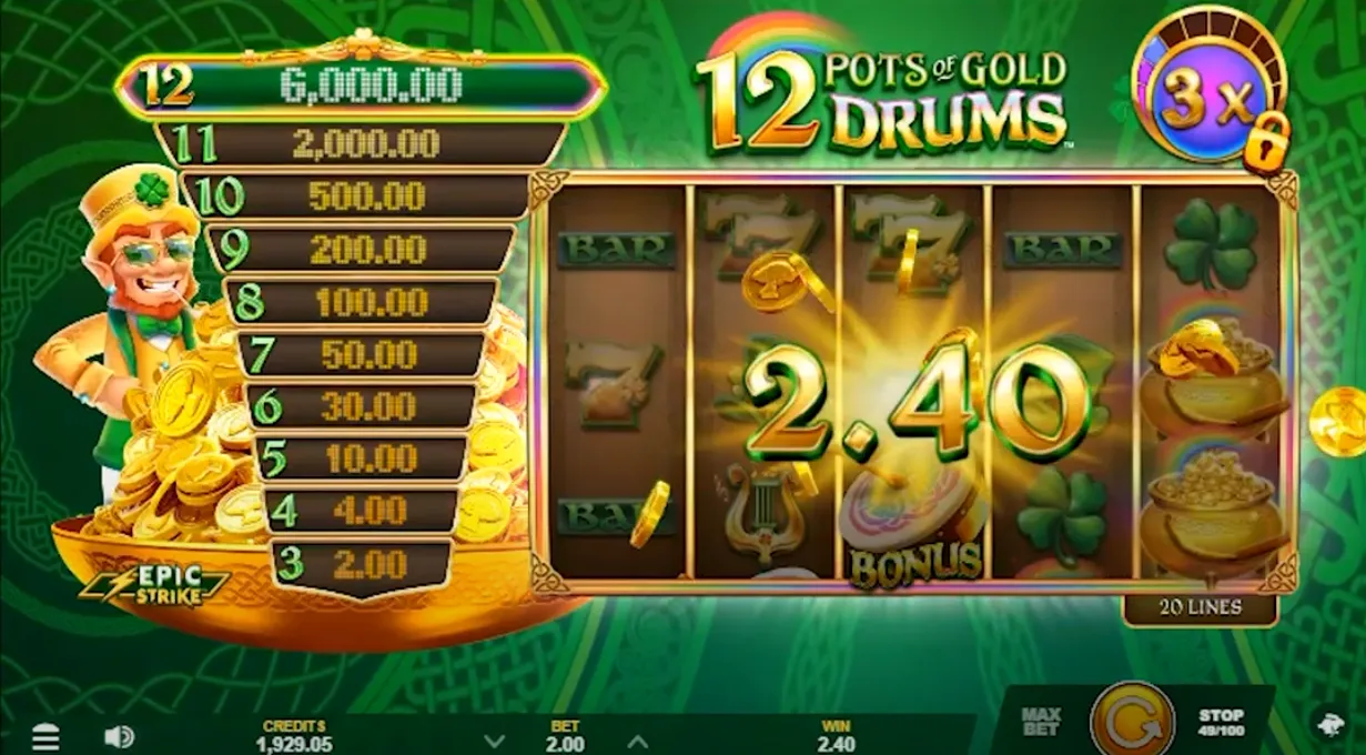 12 Pots of Gold Drums Slot